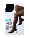 Black Matt Sheer Knee Highs - One Size Black