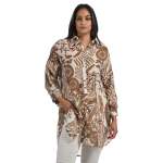 Ethinic Print Long Shirt - Chocolate XL