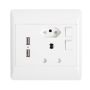 16AMP Wall Socket/plug With USB Ports 2 Pack Redisson