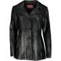Women's Victoria Long Coat Leather Jacket Black - - 4XL