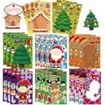 Gutbd 8PCS Christmas Vinyl Stickers Cartoon Mixed Colors Self-adhesive Sparkle Reusable Irregular Shapes Matte Finish For Diy Sc