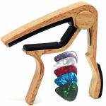 Wingo Guitar Capo For Acoustic And Electric Guitar With 5 Picks Burlywood