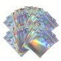 100PCS Colorful Laser U Board Ziplock Bags Glitter Aluminum Foil Bags Repackable Jewelry Retail Bags Small Bags Gift Packaging Bags Unique Packaging Zip Lock