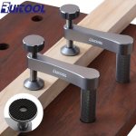 2PCS Workbench Dog Hole Clamp With 4PCS Anti-slip Pads Woodworking Desktop Fixed Clip Aluminum Alloy Quick Acting Hold Down Clam