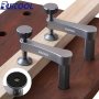2pcs Workbench Dog Hole Clamp With 4pcs Anti-Slip Pads Woodworking Desktop Fixed Clip Aluminum Alloy Quick Acting Hold Down Clamp For 19mm Dog Hole Tool