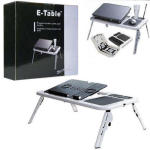 E-table Laptop Portable Table Black white