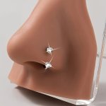 Chic Stainless Steel Heart-shaped Nose Ring With Cubic Zirconia - Perfect For Casual Attire & Gifting