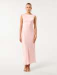 Eileen Open Back Satin Maxi Dress - 16 Ballet Pink