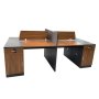 Gof Furniture - Merge Four Seater Workstation Ebony