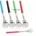 Stainless Steel Telescopic Back Scratcher With Colorful Rubber Handles - Perfect For Thanksgiving Birthday Or Christmas Gifts