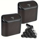 Leakproof MINI Car Trash Can With Lid With 30 Garbage Bags Convenient And Hygienic Car Accessory Car Door Hanging Storage Organi