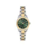 Womens Two-tone Silver & Gold Watch With Green Dial