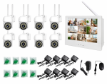 2MP 8 Channel Wireless Cctv Camera System With 10-INCH Monitor Dvr 8 Wifi Security Cameras