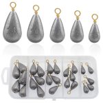 Fishing Weights Sinkers Kit 25PCS 5 Sizes Bass Casting Drop Shot Weights Lead Fishing Weights For Catfish Saltwater Freshwater