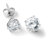Silver Tone Medium Clear Crystal Studs