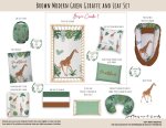 Cot Duvet Bedding Brown Modern Green Giraffe And Leaf Set
