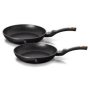 2-PIECE Marble Coating Frypan Set Black Rose