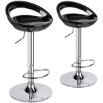 Smte Crescent Shape Bar Stools 1237 Set Of 2 Black With Keychain