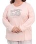 Ladies Long Sleeve Cosy Club Pj Top - 6XL / Pink