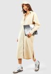 Oversized Midi Shirt Dress - Stone