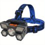 Ultra-bright LED Headlamp With 4 Modes - Rechargeable Durable Battery For Home Repairs Outdoor & Camping