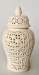 White Criss Cross Cut-out Ginger Jar – 35X18CM