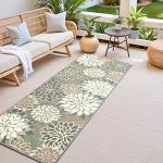2X6 Washable Runner Rug For Hallway Tropical Botanical Modern Floral Chenille Kitchen Rugs Low Pile Non Slip Carpet For Patio Be