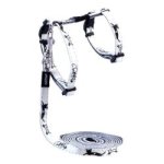Rogz Catz 8mm Glowcat Reflective Glow-in-the-dark Cat Lead And H-harness Combination - Black Jumping Cat