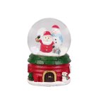 Snowglobe 4.5X4.5X6CM - Santa With Snowman