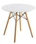 80CM Round White Top Wooden Leg Table