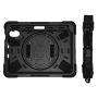 3-LAYER Ipad MINI 6 Case With Hand Strap & Kickstand Black