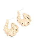 Goldair Gold Wide Ribbed Twist Hoop Earrings