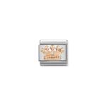 Composable Classic Link Rose Gold Crown With Cz