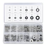 Neiko 50400A Stainless Steel Lock And Flat Washer Assortment 350 Piece Set 12 Different Sizes In Spring Lock And Flat Design Pre