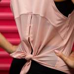 Sleeveless V-split Mesh Top Pink - Pink XL