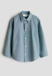 Long-sleeved Cotton Shirt - Turquoise