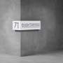 House Number Corner D04 - 350H X 600D X 2000W / Matt Gold / Cool White