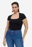 Square-neck Top - Black