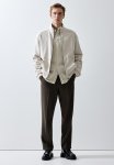 Relaxed Fit Zip-through Jacket - Light Greige