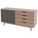 Cooper Sliding Door Unit With Drawers - Blackwood