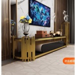 Stylish Functional Media Storage Unit Tv Stand - Gold