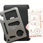 1PC 2PCS Multifunction Outdoor Tool 11-IN-1 Camping Pocket Tools Opener Lifesaving Card Survival Tool