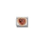 Classic Red Cz Heart Link