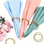 6PCS Simple Circle Napkin Ring Decorative Napkin Rings For Birthday Farmhouse Wedding Restaurant Hotel Valentine's Day Banquet B