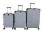 Silver 3 Piece Abs Luggage Set-lightweight Durable Multi-size Travel Suitcases