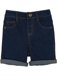 Dark Denim Cuffed Shorts - 2 3 Blue