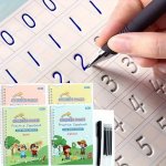 Kids' Magical Handwriting Practice Bundle 1PC - Reusable Writing Copybooks Set With Pen 5 Refills & Holder Interactive Preschool