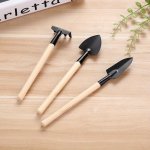 3PCS SET MINI Garden Tool Set Wooden Handle Flower Rake & Small Shovel For Planting Seeds Succulents Potting Supplies