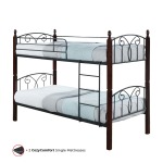 Wooden & Steel Double Bunk With Cozycomfort Mattresses