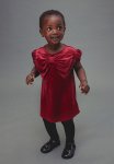 Bow Detail Velour Dress - Red